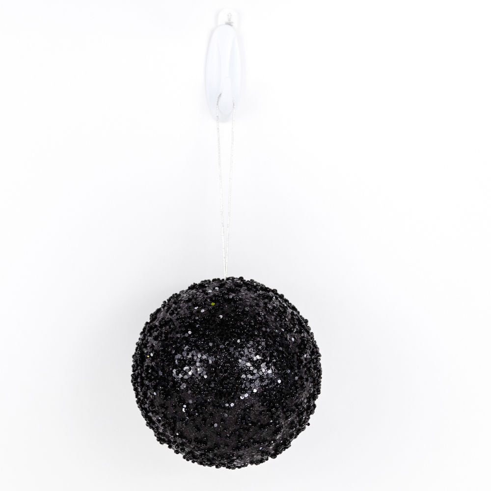 6" Jewel Ball Ornament, Black