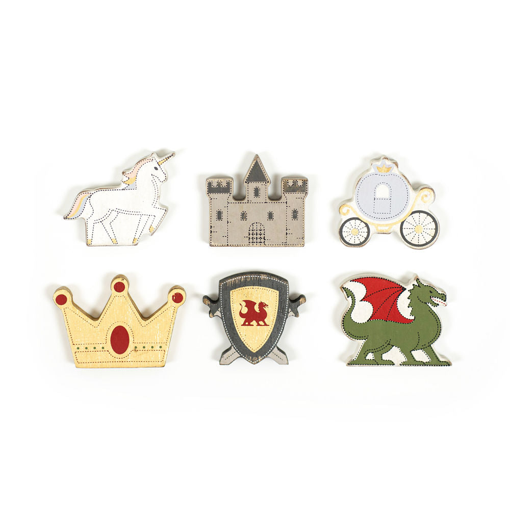 2.5" X 1.75" X .25" Wood Shapes Set of 6 (Fantasy) Multicolor