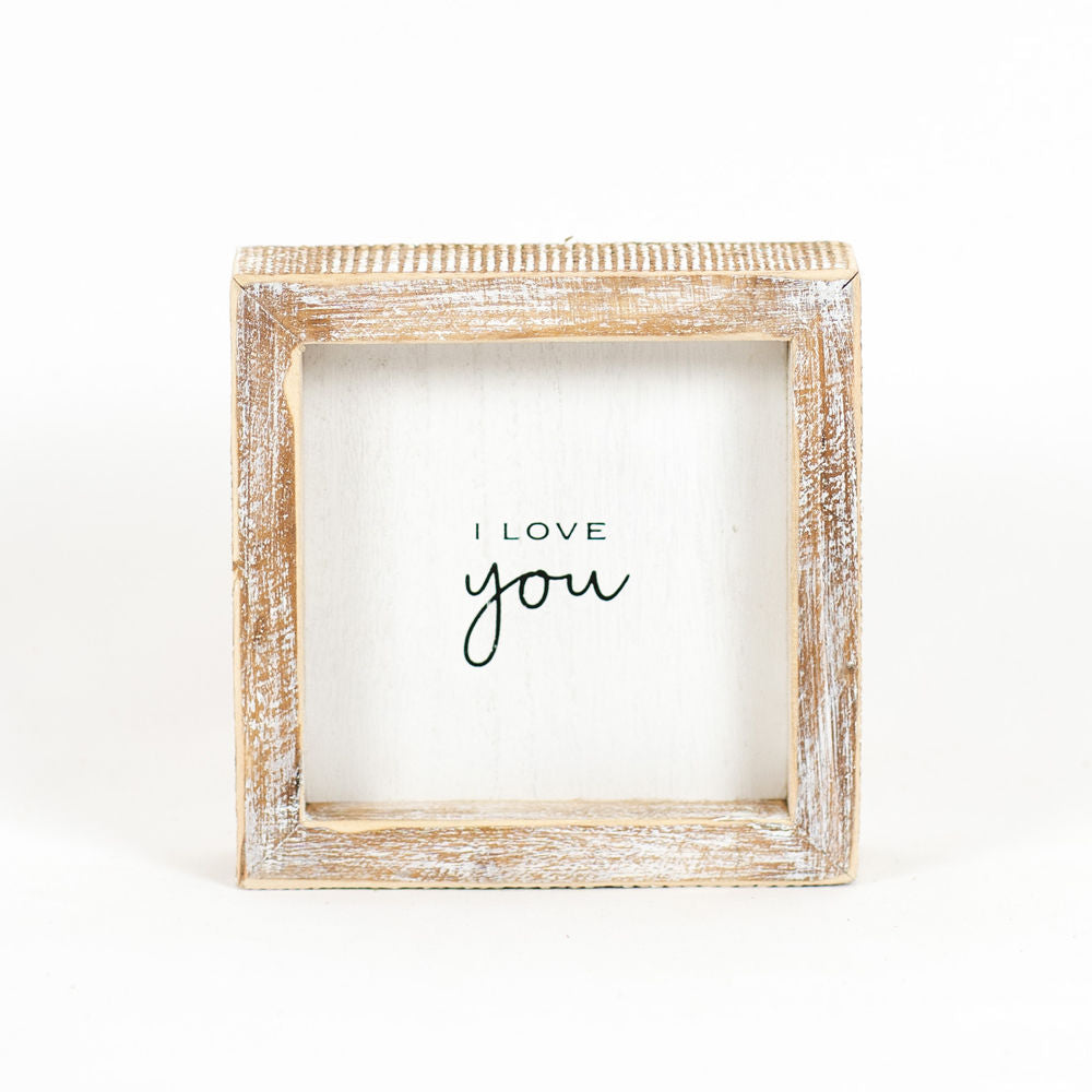 5x5x1.5 wood frame sign (LOVE) wh/bk