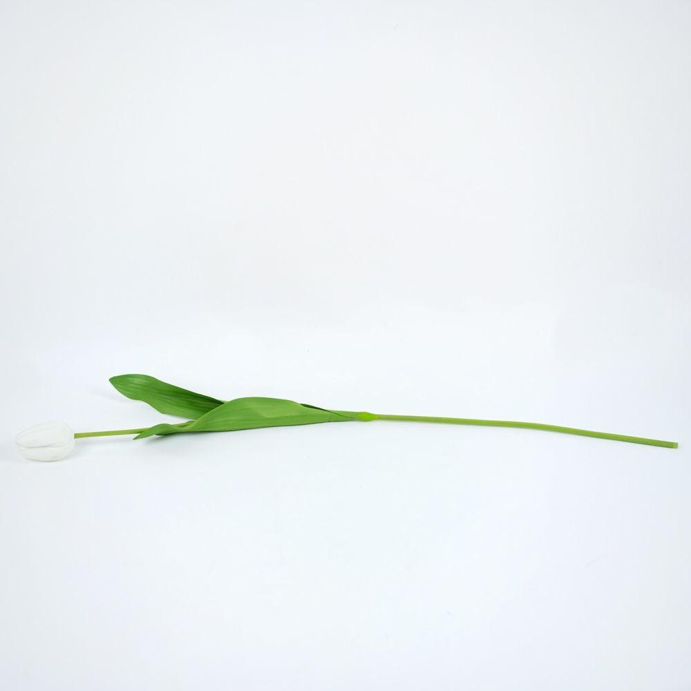 26" Faux Single Stem Tulip - White