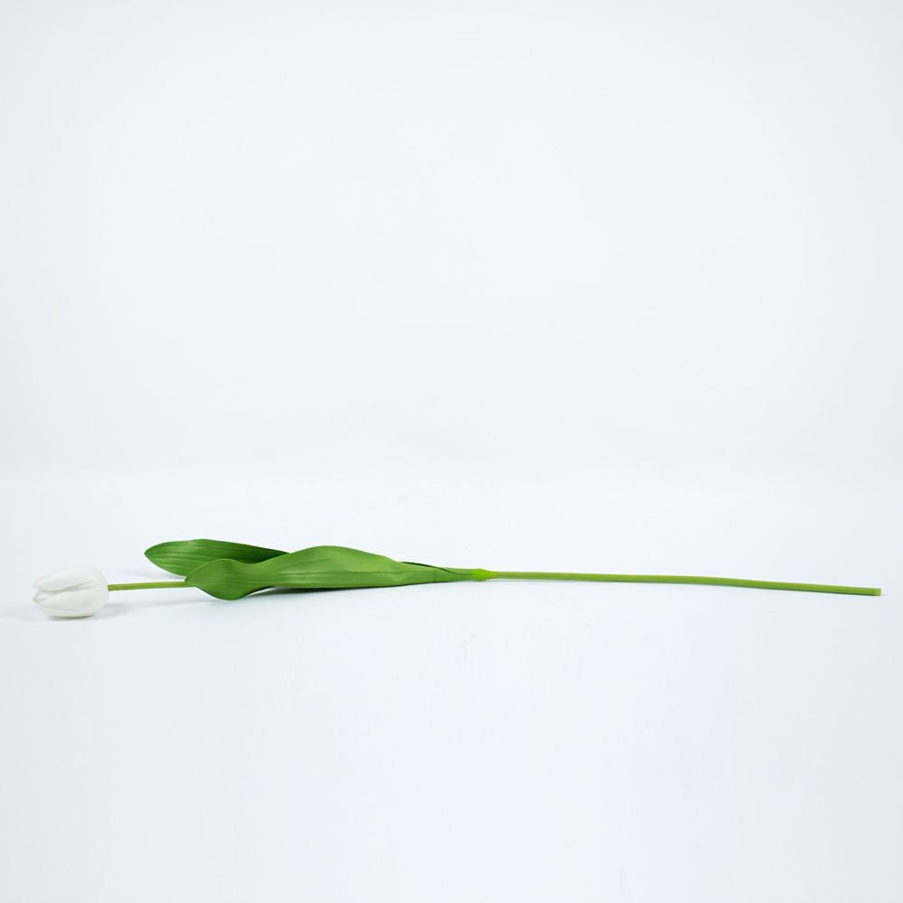 26" Faux Single Stem Tulip - White