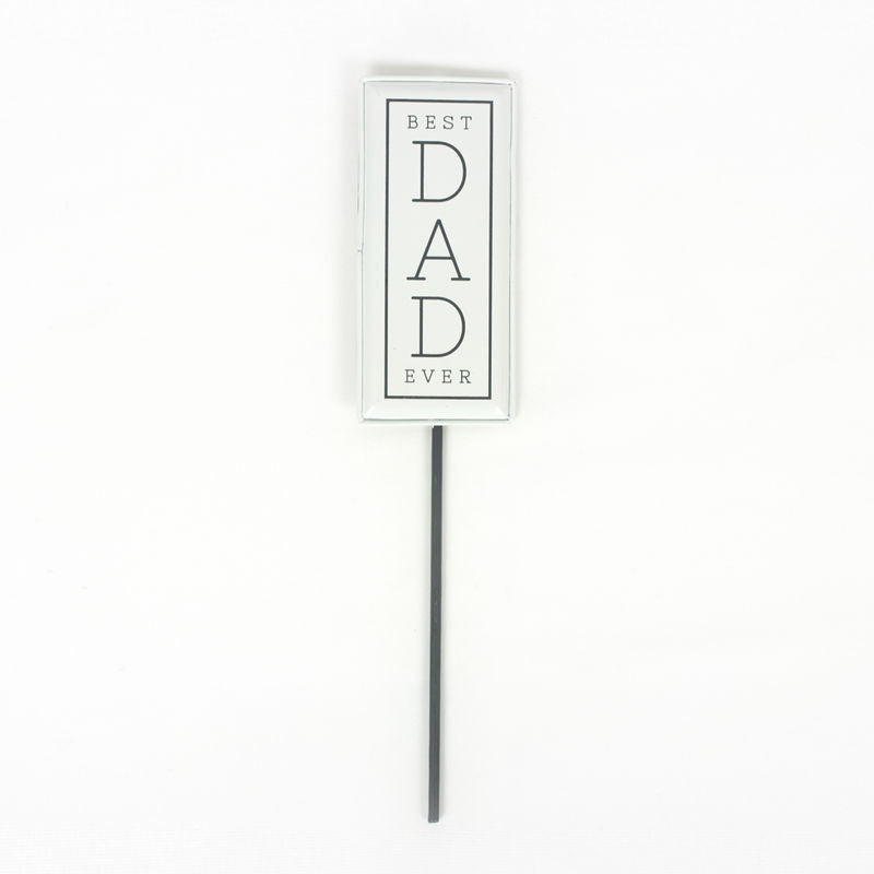 2.25" X 5.25" X .5" Metal Enamel Pick (Best Dad) White/Black