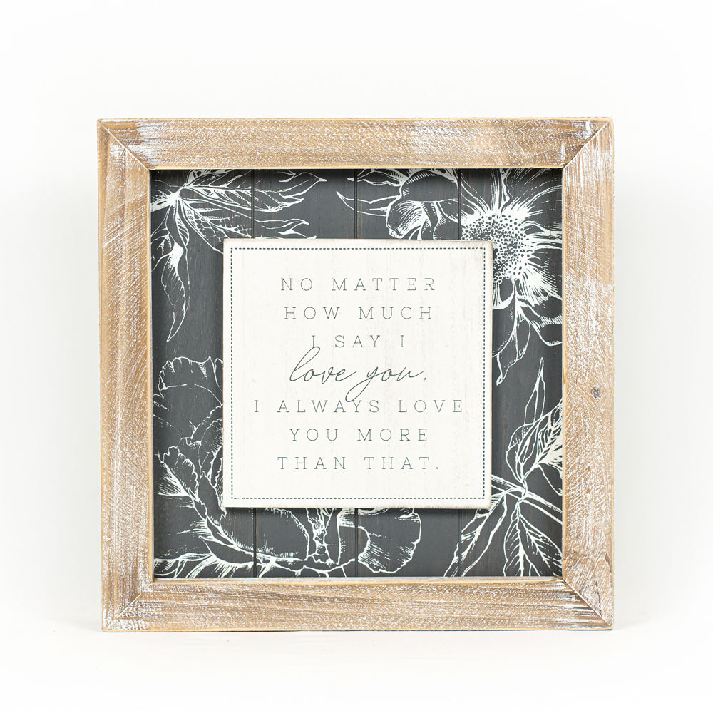 14" Reversible Wood Frame Sign - Say and Know | White and Grey