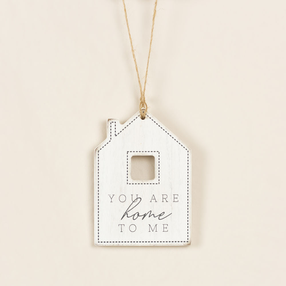 5" Reversible Wood Tag - You Are Home To Me | White and Gray