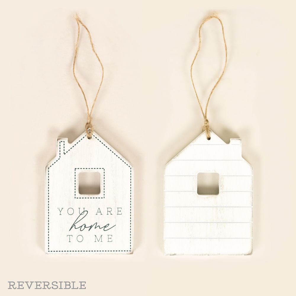 5" Reversible Wood Tag - You Are Home To Me | White and Gray