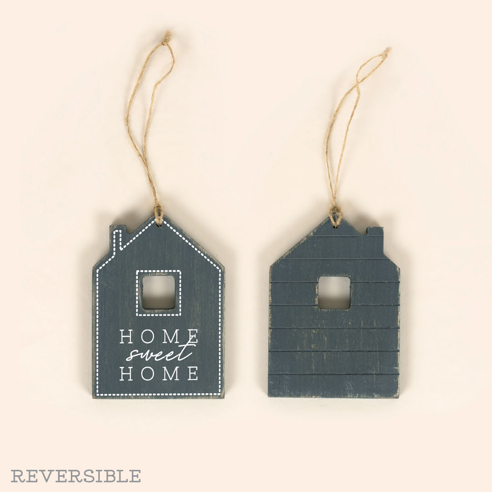 5" Reversible Wood Tag - Home Sweet Home | White and Gray