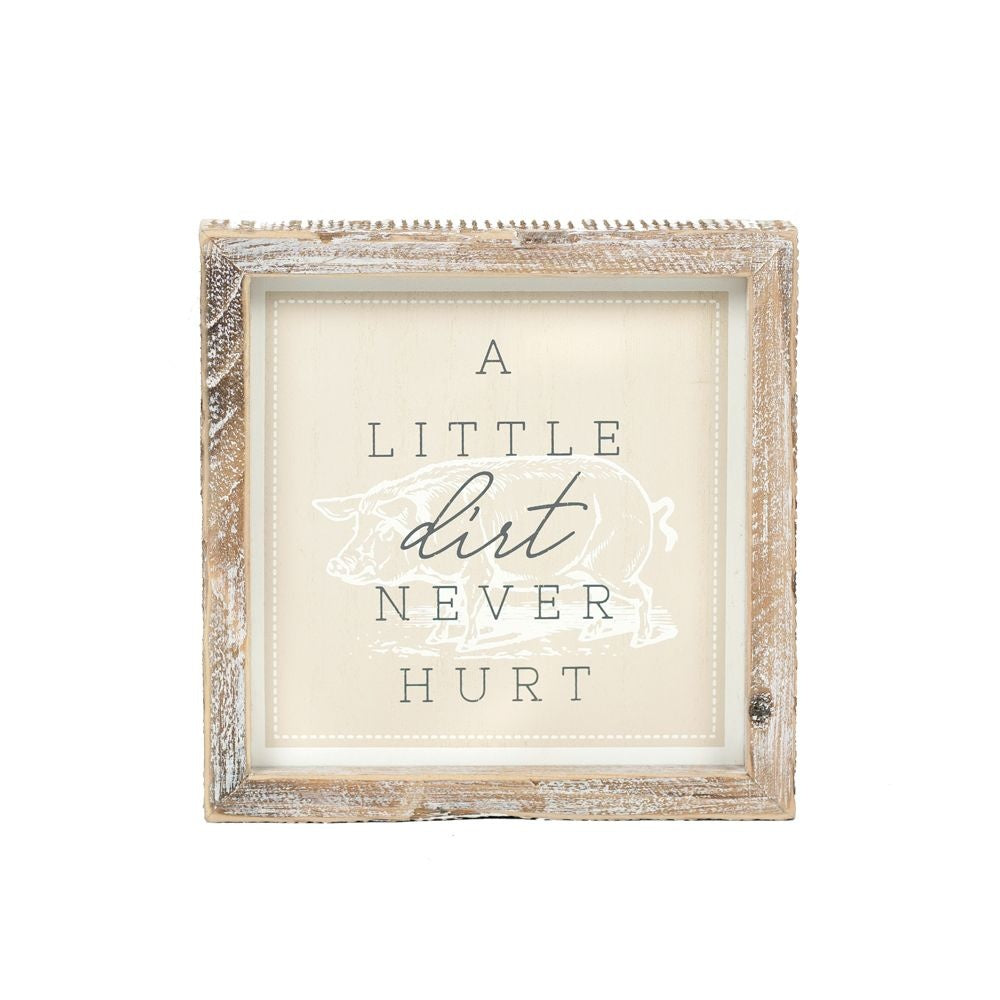 7" Reversible Wood Frame Sign - Dirt/Wash | Multicolor