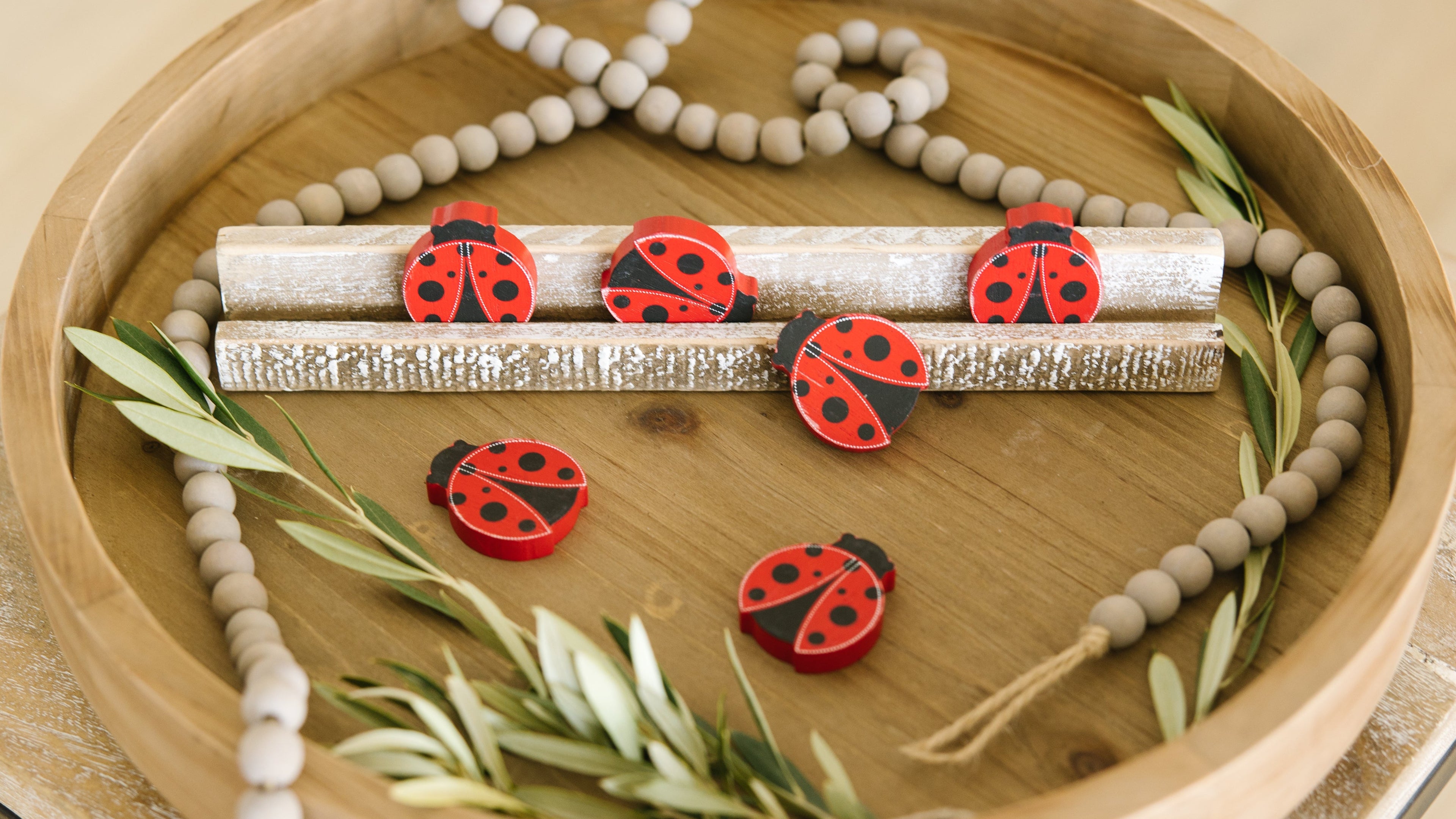Letterboard Wood Shape Icons - Ladybugs (Set of 6)