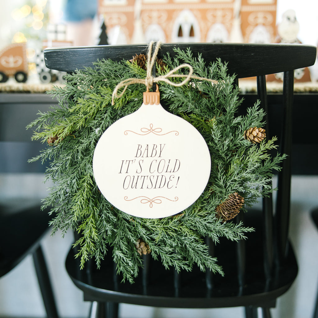7" Wood Hanging Plaque - Baby It's Cold Outside | Multicolor