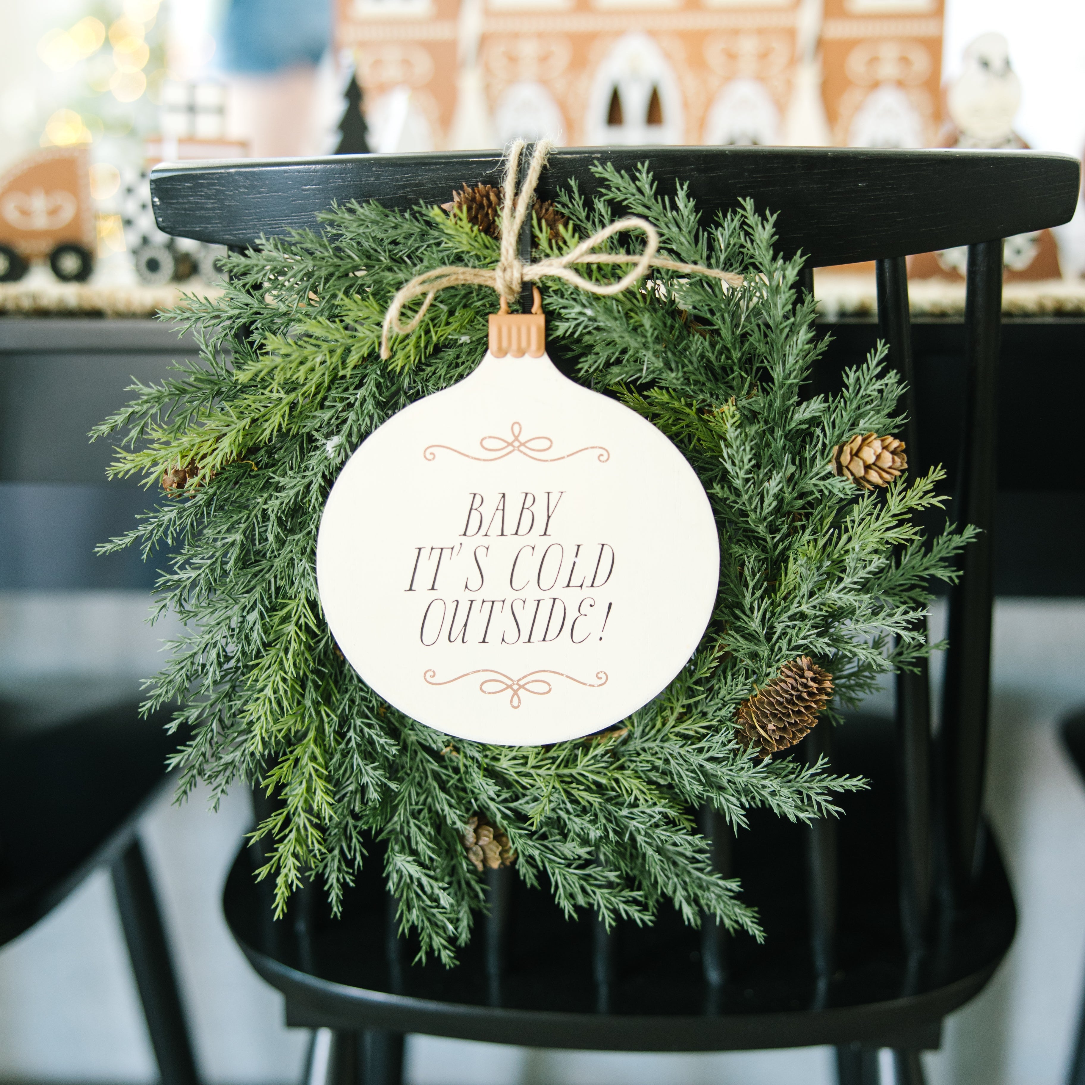 7" Wood Hanging Plaque - Baby It's Cold Outside | Multicolor