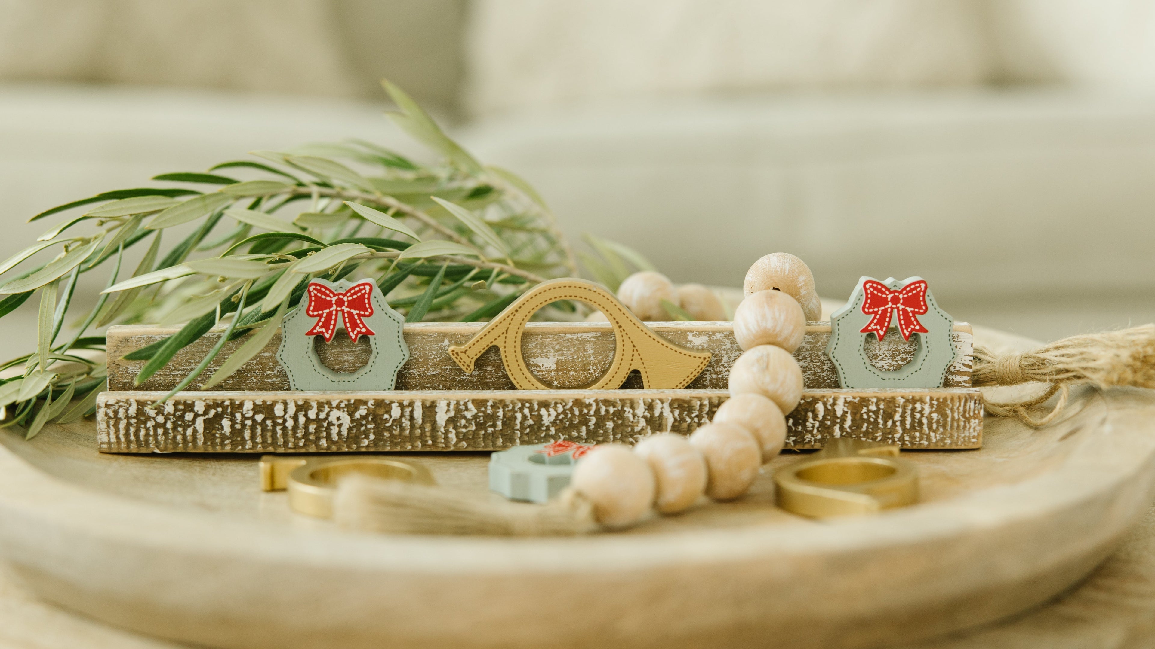 Letterboard Wood Shape Icons - Wreath & Horn (Set of 6)