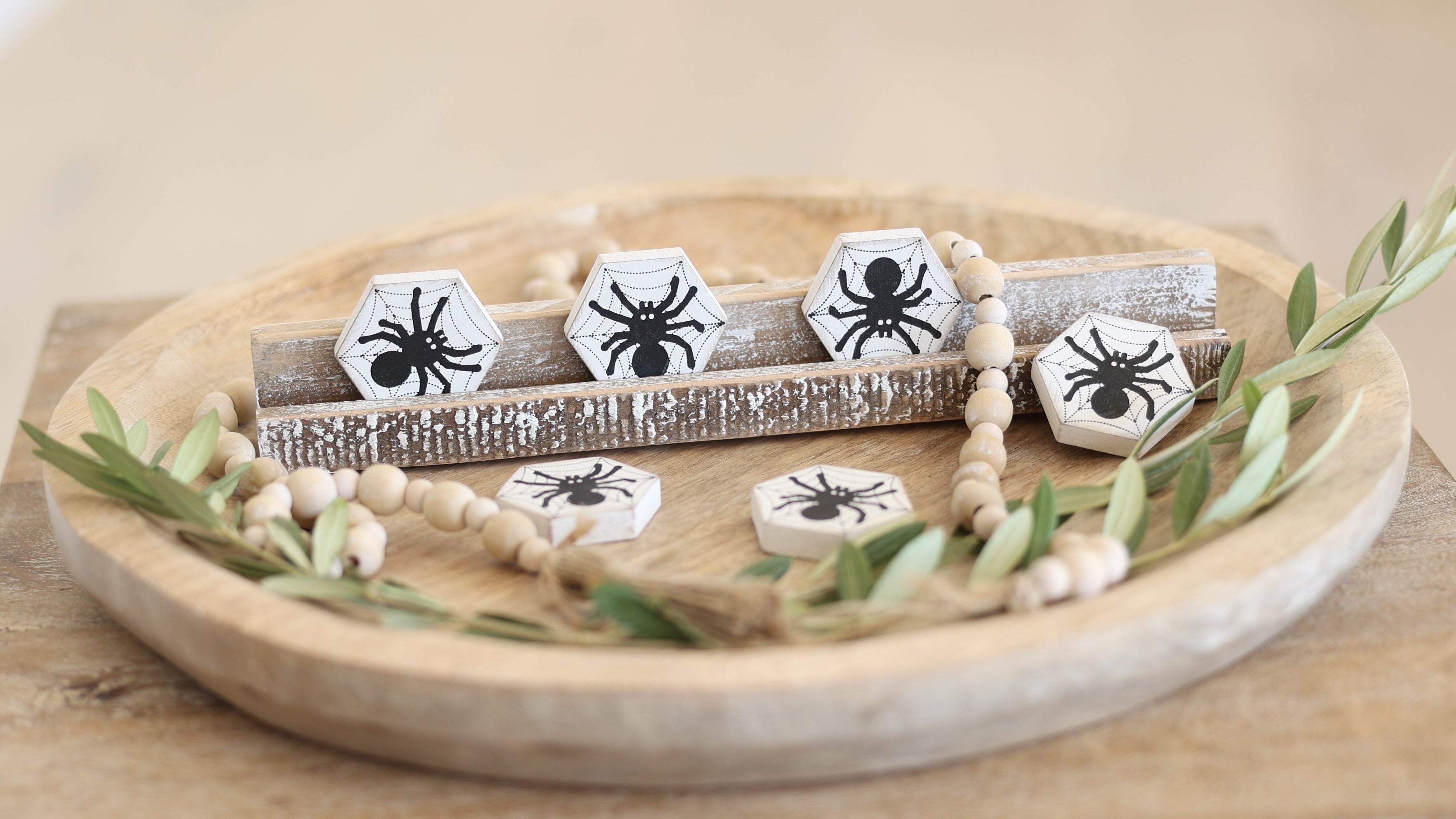 Letterboard Wood Shape Icons - Spiders (Set of 6)