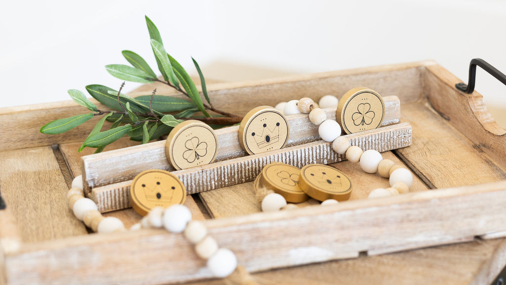 Letterboard Wood Shape Icons - Gold Coins (Set of 6)