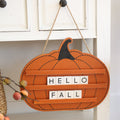 17" Wood Pumpkin Letterboard - Orange and Black