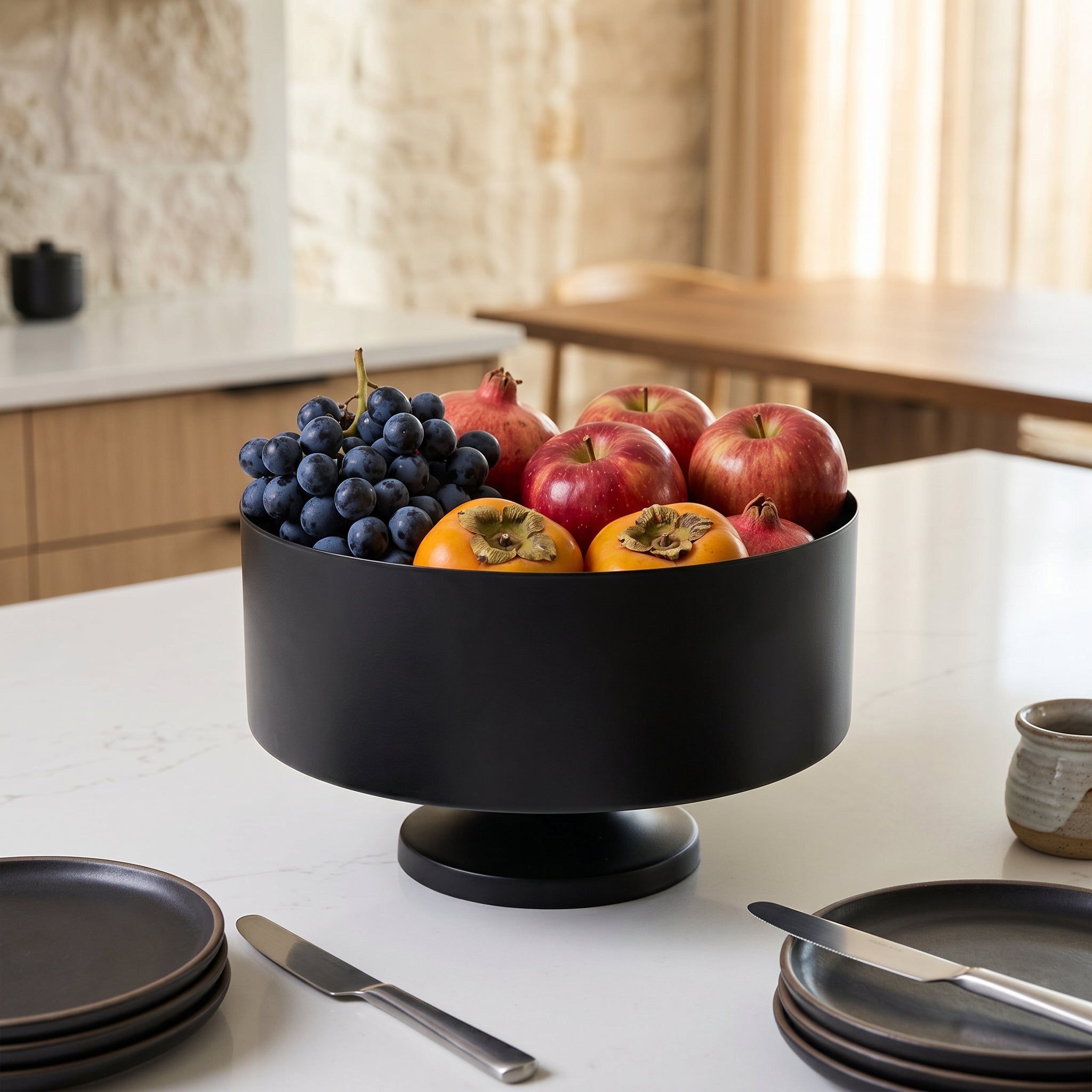 8" Iron Fruit Bowl - Black
