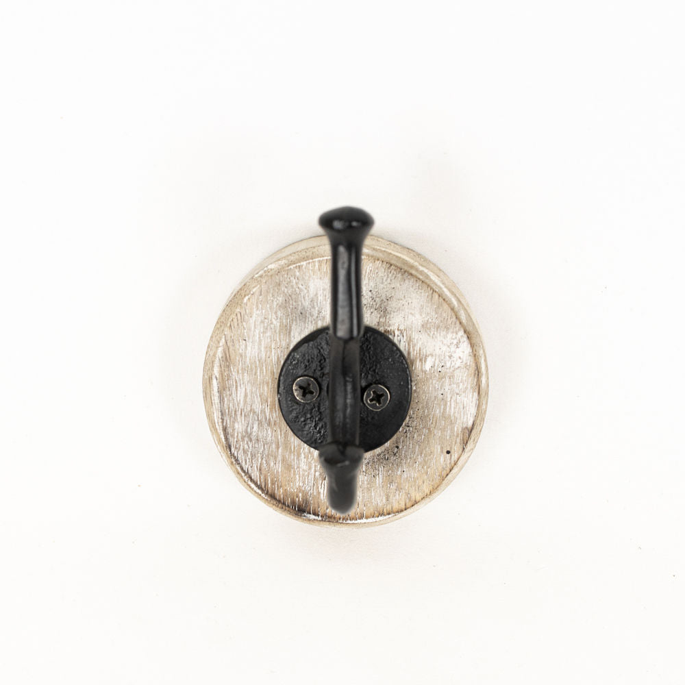 3" Mango Wood Wall Hook - Natural, Black and White