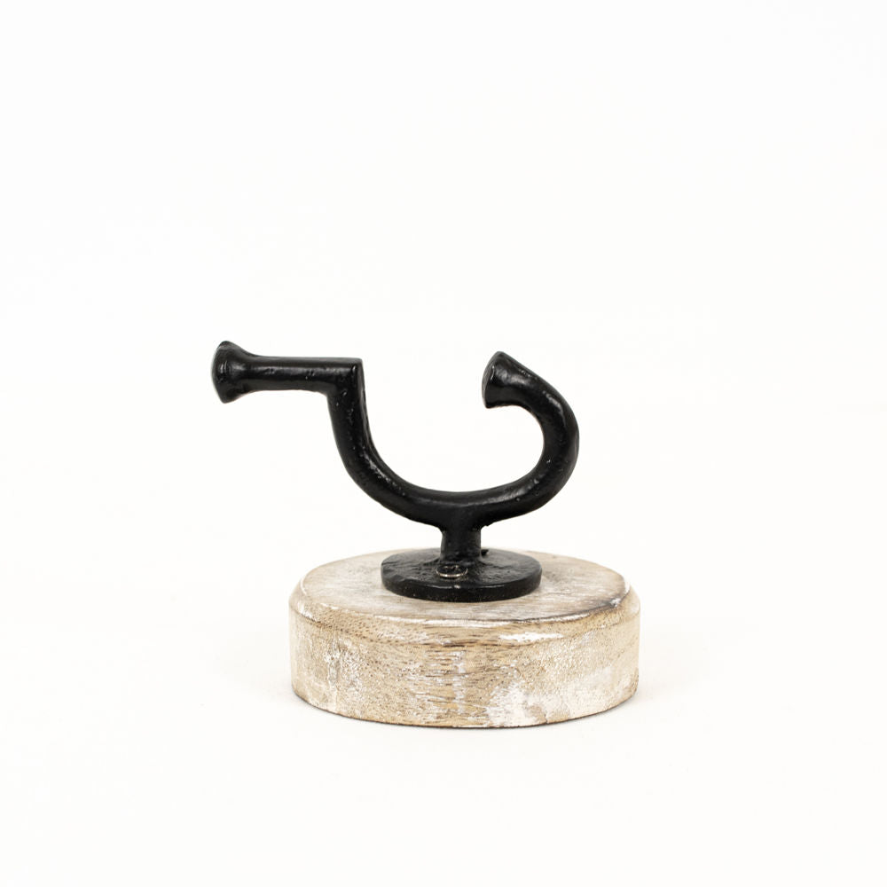 3" Mango Wood Wall Hook - Natural, Black and White