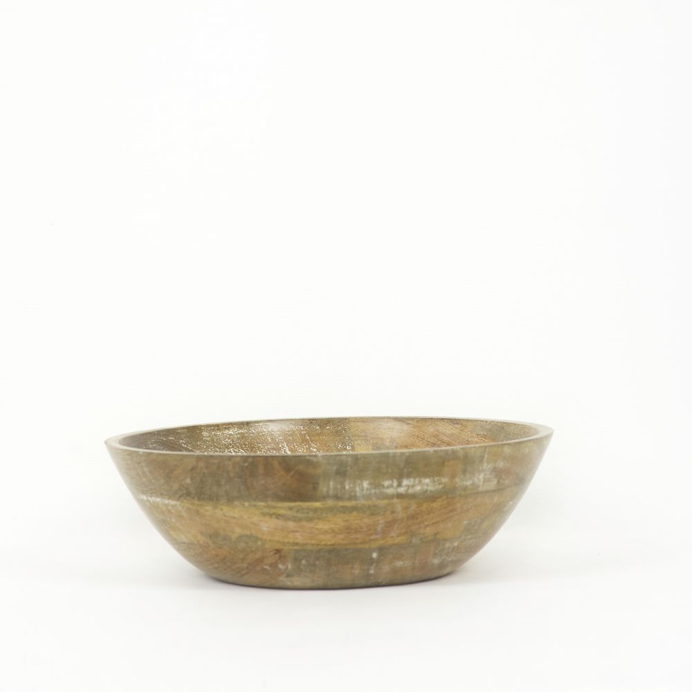14" Mango Wood Bowl - Natural