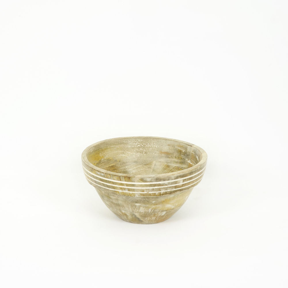 Mango Wood Nesting Bowls - Natural White (Set of 2)