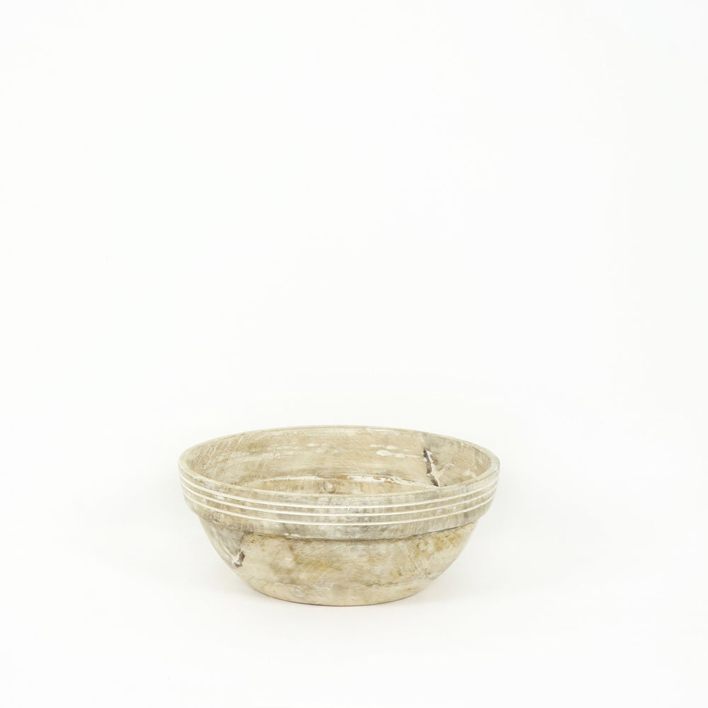 Mango Wood Nesting Bowls - Natural White (Set of 2)