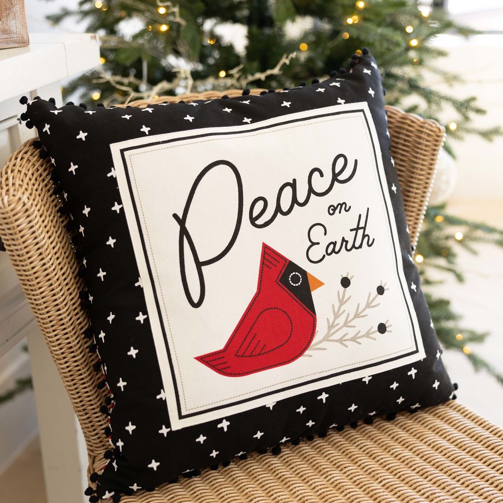 20" Reversible Pillow - Peace On Earth | Multicolor