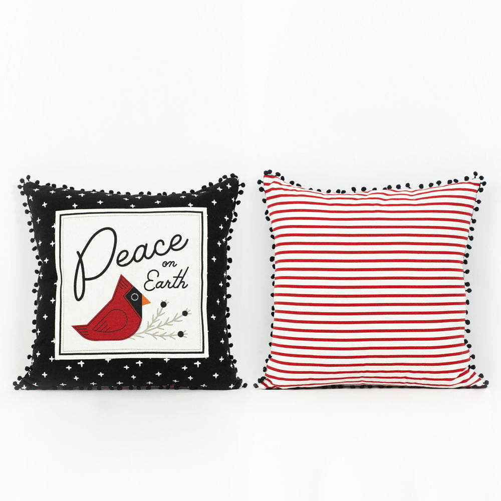 20" X 20" Reversible Linen Pillow (Peace) Multicolor