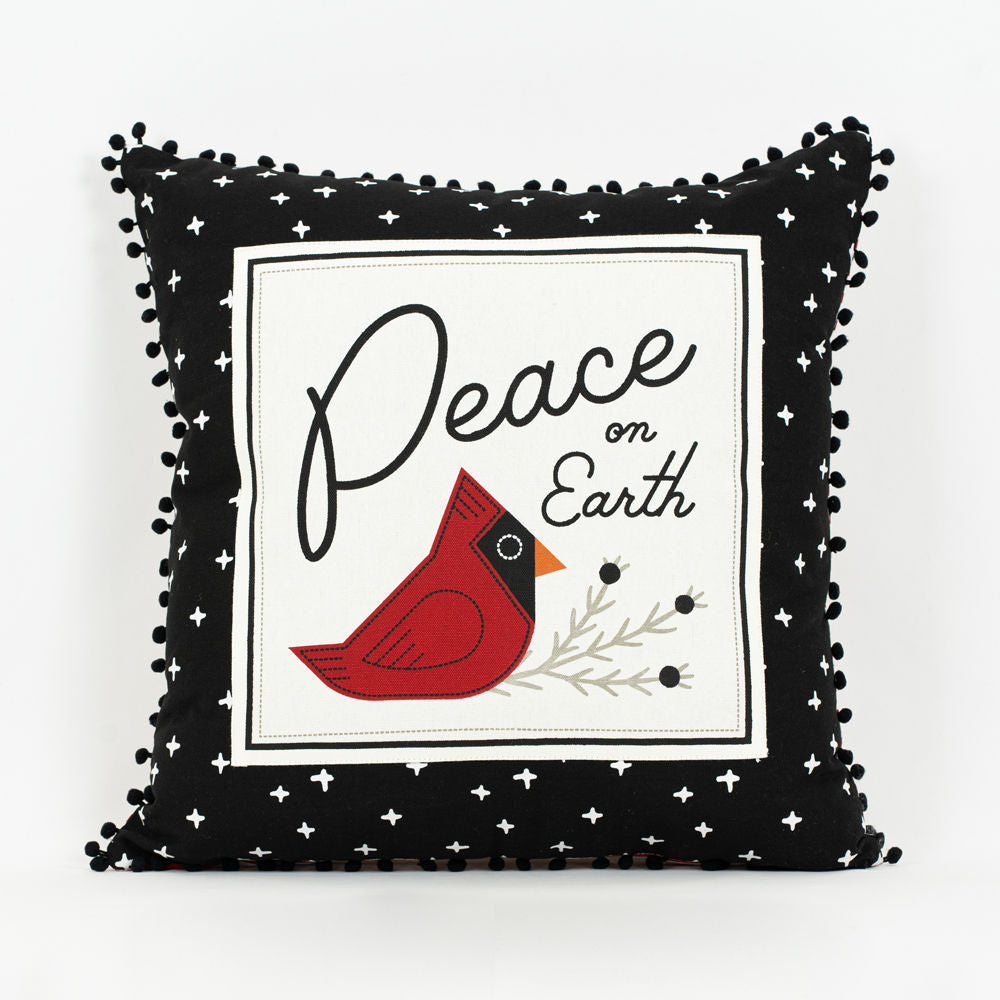 20" Reversible Pillow - Peace On Earth | Multicolor