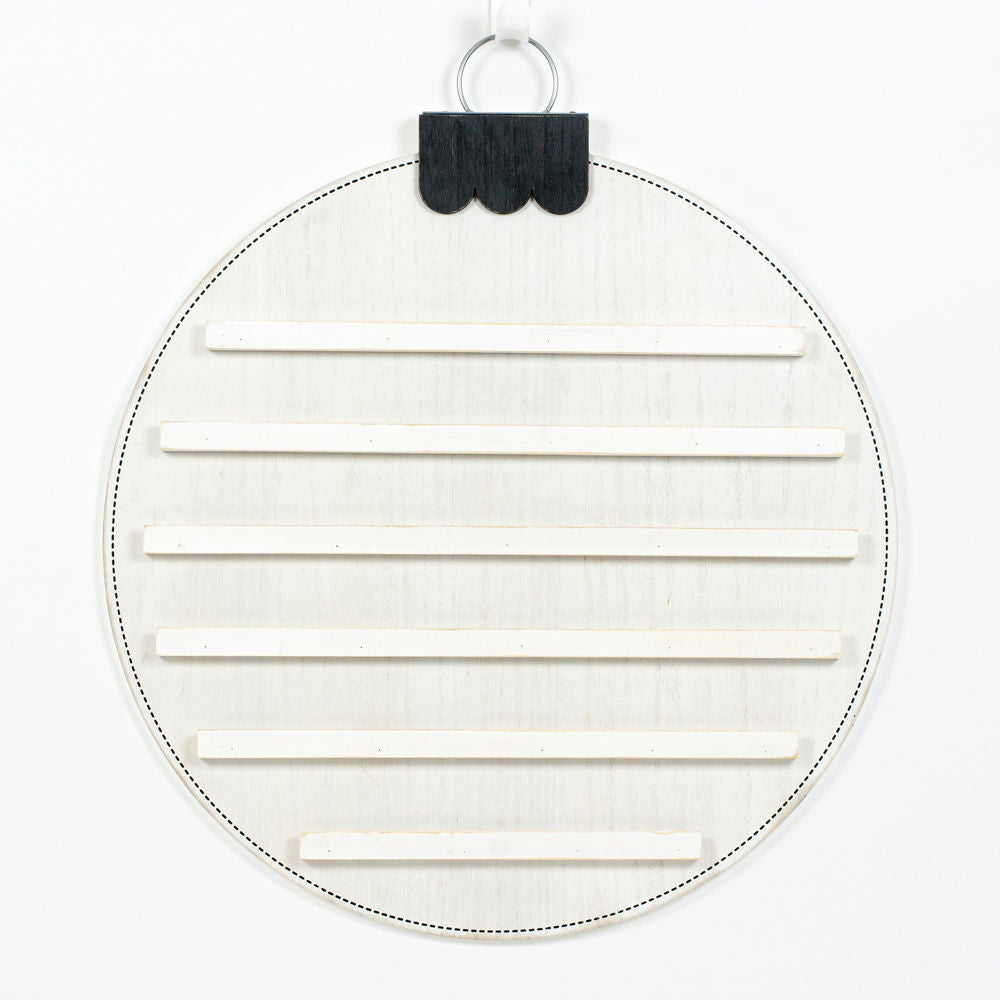 22" X 25" X 1.5" Round Wood Ornament (Letterboard) White/Black