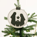 8" Reversible Wood Ornament - Nativity | White and Black