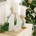 15" Wood Nativity Cutout Set - White (Set of 3)