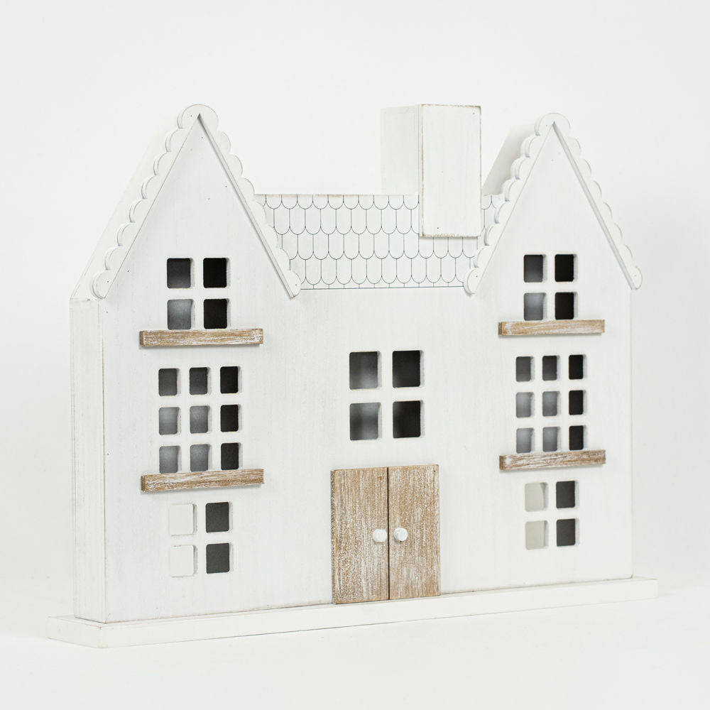 19" x 15" Wood Cutout - House | Natural