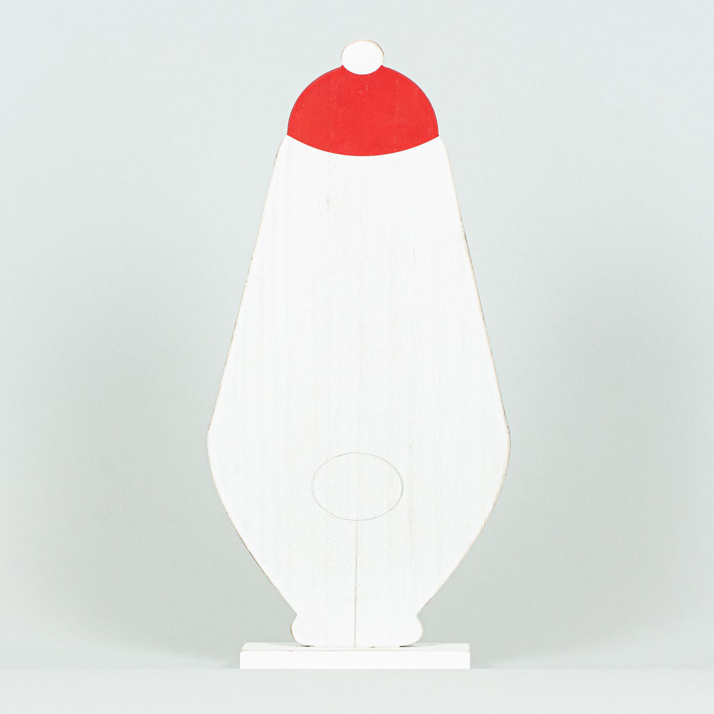 17" Wood Cutout on Stand - Polar Bear | Red, White and Black