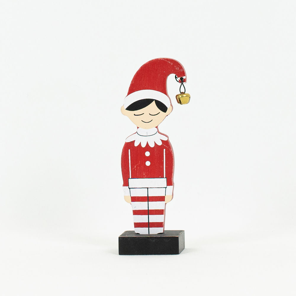 5" Wood Cutout on Stand - Elf Boy | Multicolor