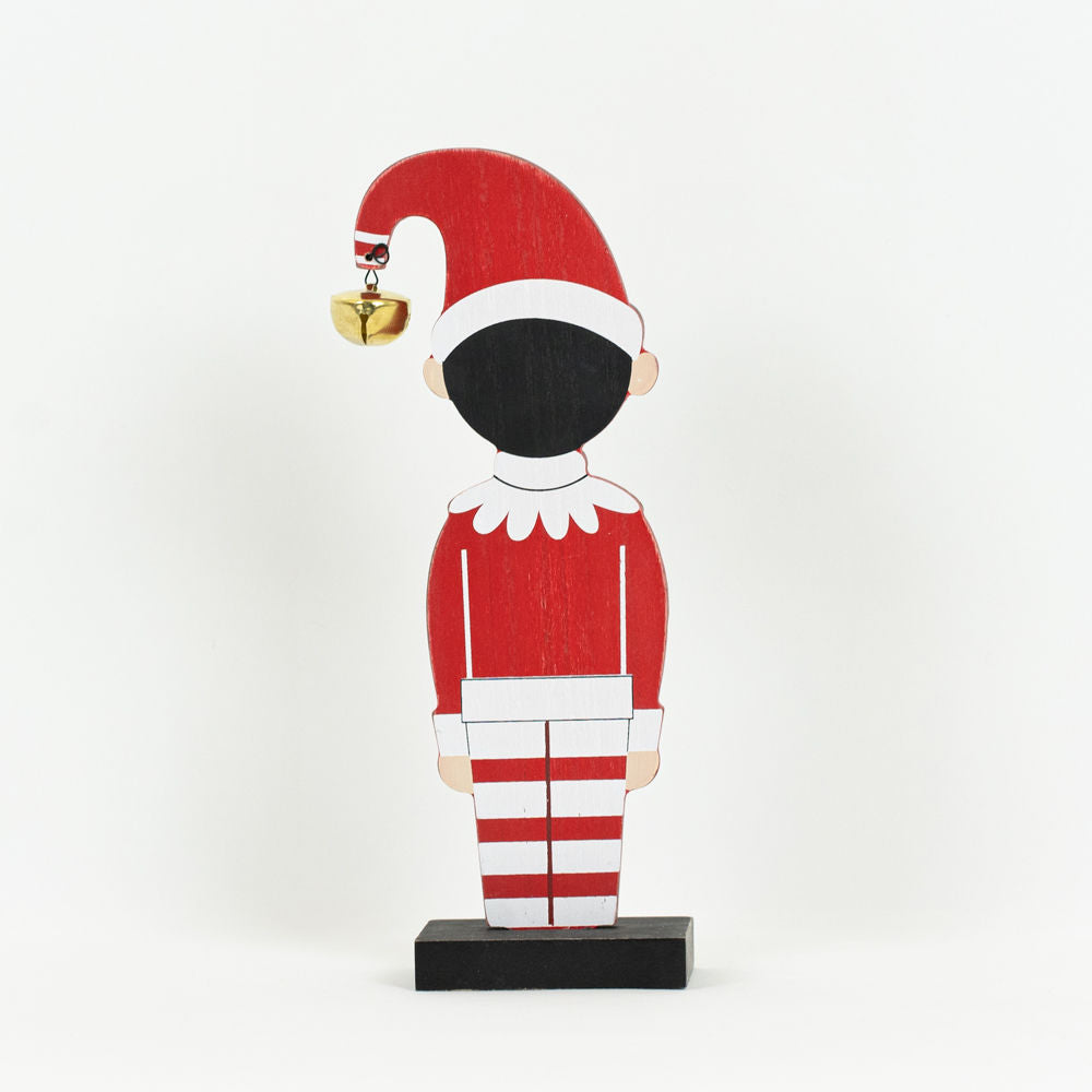 10" Wood Cutout on Stand - Elf Boy | Multicolor | Merry and Bright
