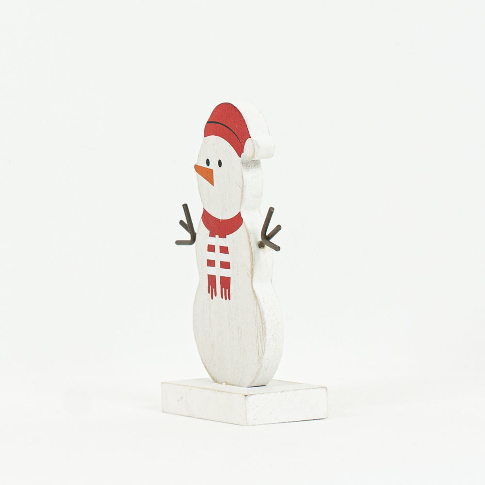 5" Wood Cutout on Stand - Snow Woman | Multicolor
