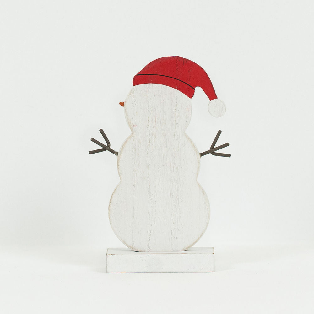 5" Wood Cutout on Stand - Snow Woman | Multicolor