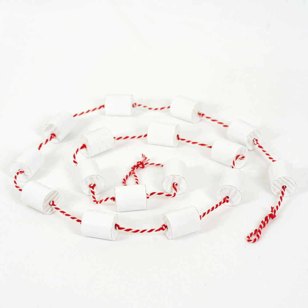 60" Wood Garland - Marshmallow