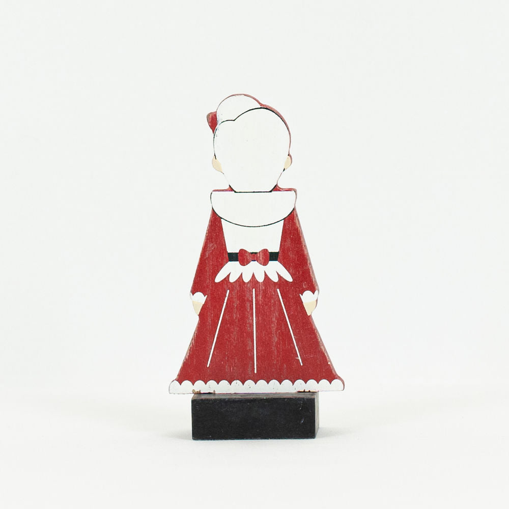 5" Wood Cutout on Base - Mrs. Claus | Multicolor