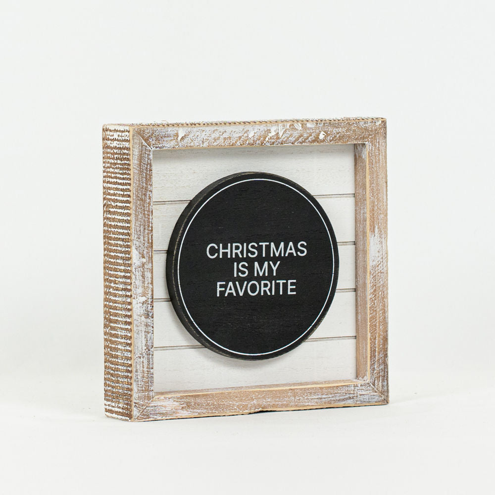 6" Reversible Wood Framed Shiplap Sign - Christmas and Cuddling | White and Black