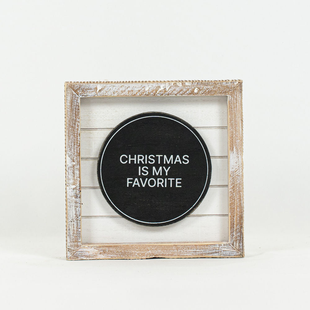 6" Reversible Wood Framed Shiplap Sign - Christmas and Cuddling | White and Black