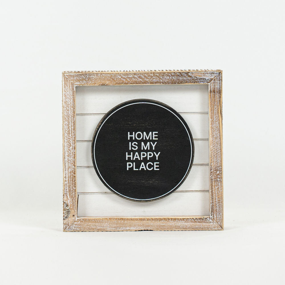6" Reversible Wood Framed Shiplap Sign - Hope and Cocoa | White and Black