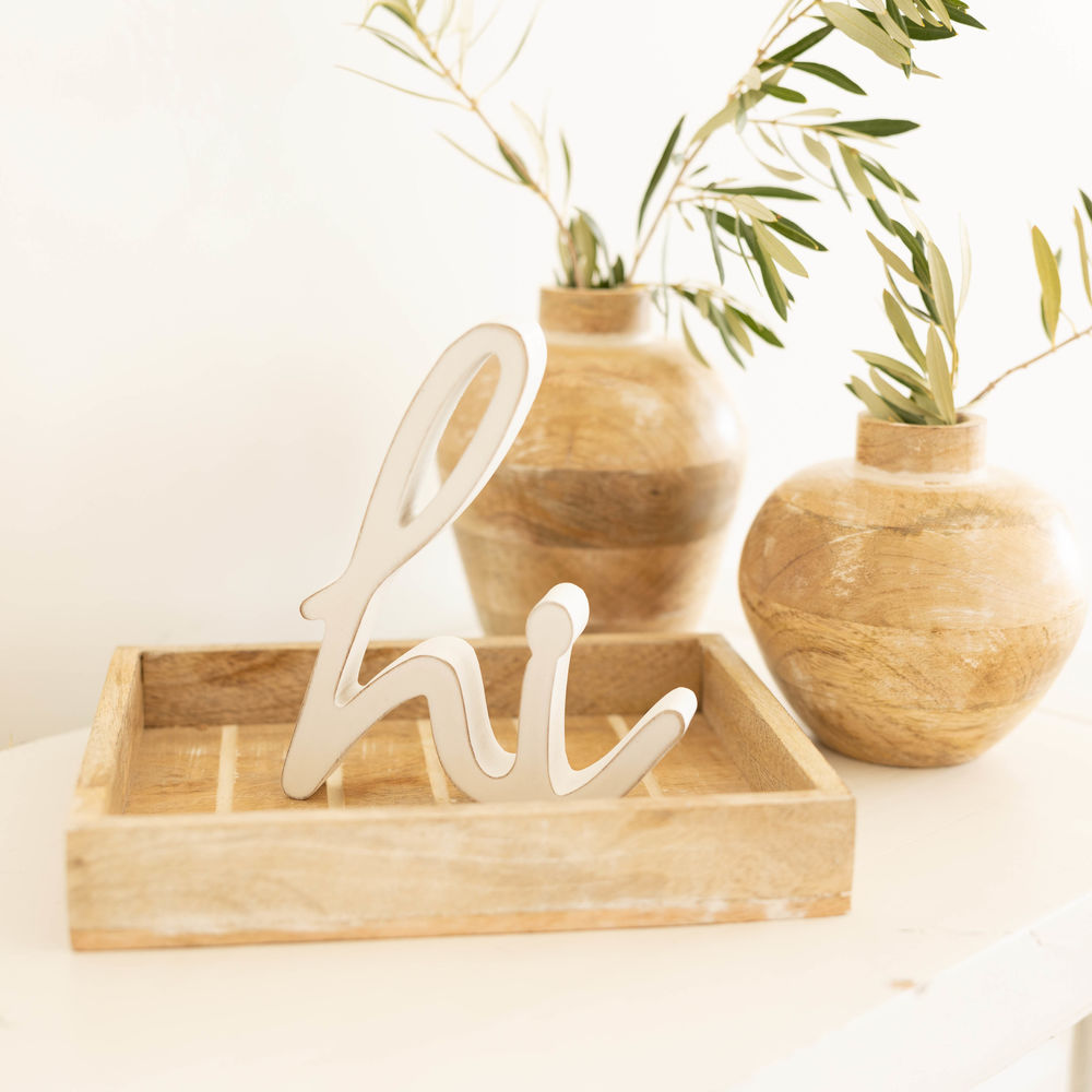 8" Wood Cutout - Hi | White