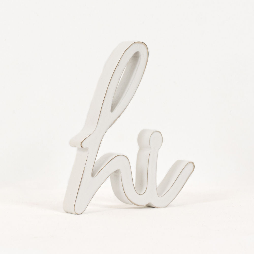 8" Wood Cutout - Hi | White