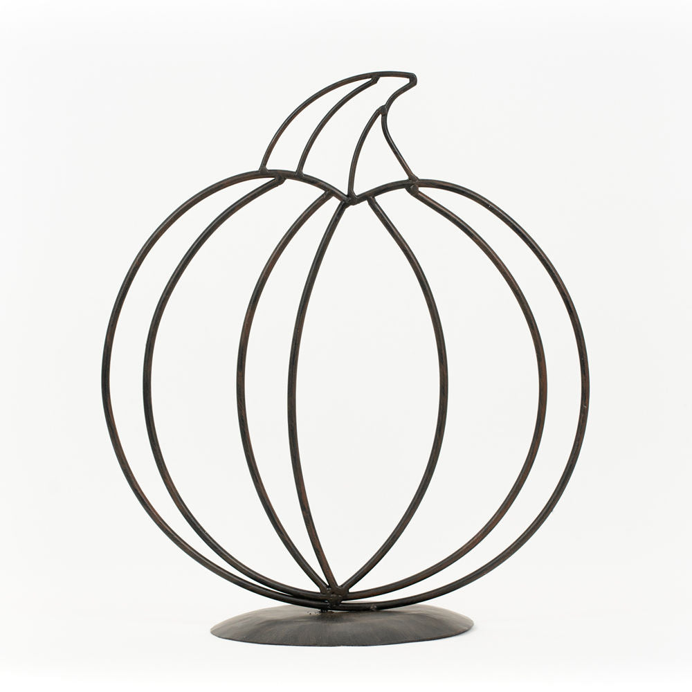 15" X 13" Metal Cutout On Stand (Pumpkin) Black