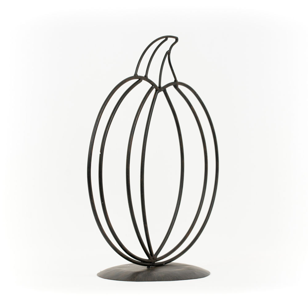 15" Metal Cutout on Stand - Pumpkin | Black