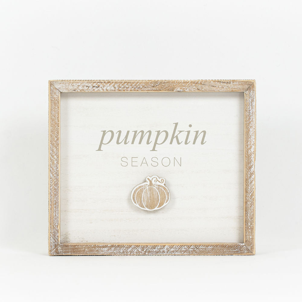 10" x 8" Reversible Wood Framed Sign - Witchy Season and Pumpkin Season | Multicolor