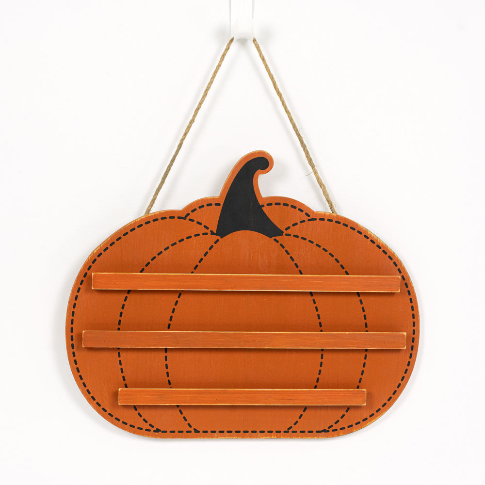 17" X 13.75" X 1.5" Hang Wood Pumpkin (Letter Board) Orange/Black