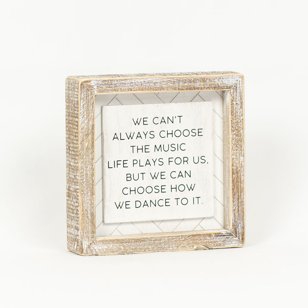 6" Reversible Wood Frame Sign - Choose and Laugh | White and Black