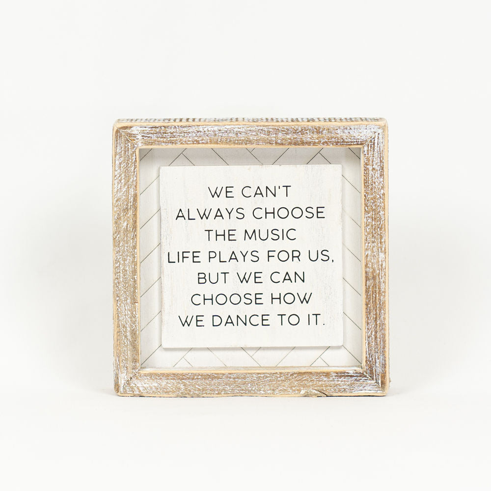 6" Reversible Wood Frame Sign - Choose and Laugh | White and Black