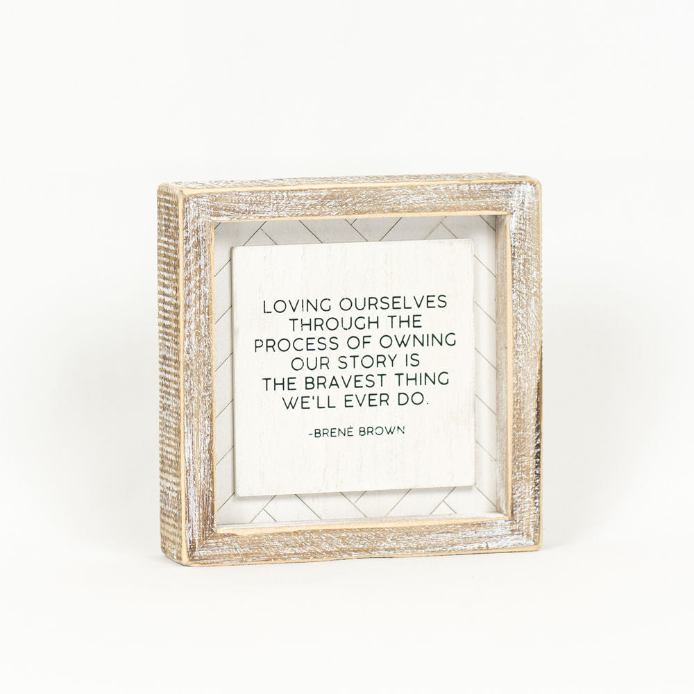 6" Reversible Wood Frame Sign - Want/Do | White and Black | Herringbone Collection